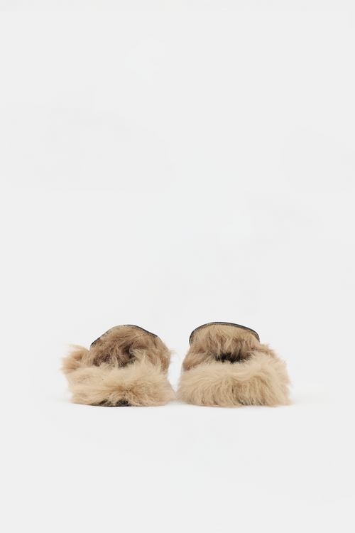 Leather & Fur Patch Princetown Mule