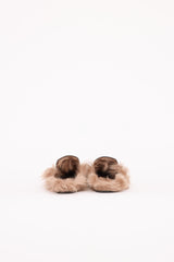 GucciLeather & Fur Princetown Mules