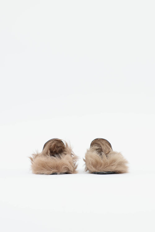 Gucci Leather & Fur Princetown Mule