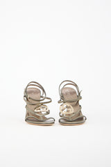 Gucci Metallic Leather GG Sandal