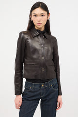 Gucci Vintage Leather GG Jacket