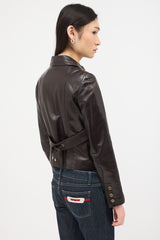 Gucci Vintage Leather GG Jacket