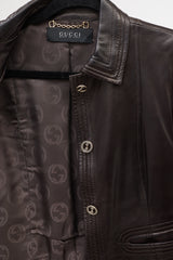 Gucci Vintage Leather GG Jacket