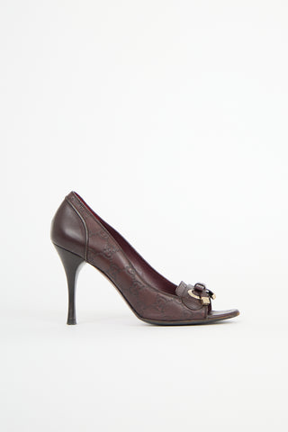 Gucci Leather Guccissima Bow Pump