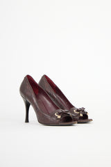 Gucci Leather Guccissima Bow Pump
