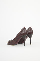 Gucci Leather Guccissima Bow Pump
