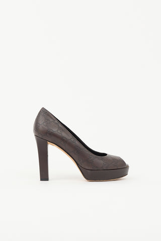 Gucci Leather Guccissima Pump