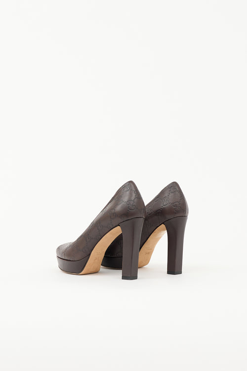 Gucci Leather Guccissima Pump