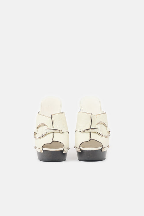 Gucci Leather Guccissima Mule