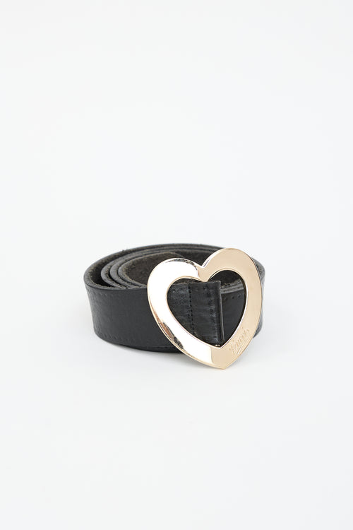 Gucci Leather Heart Slide Belt