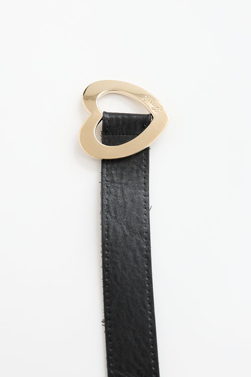 Gucci Leather Heart Slide Belt
