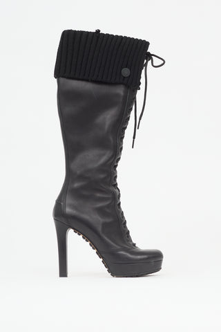 Gucci Leather Lace Up Boot
