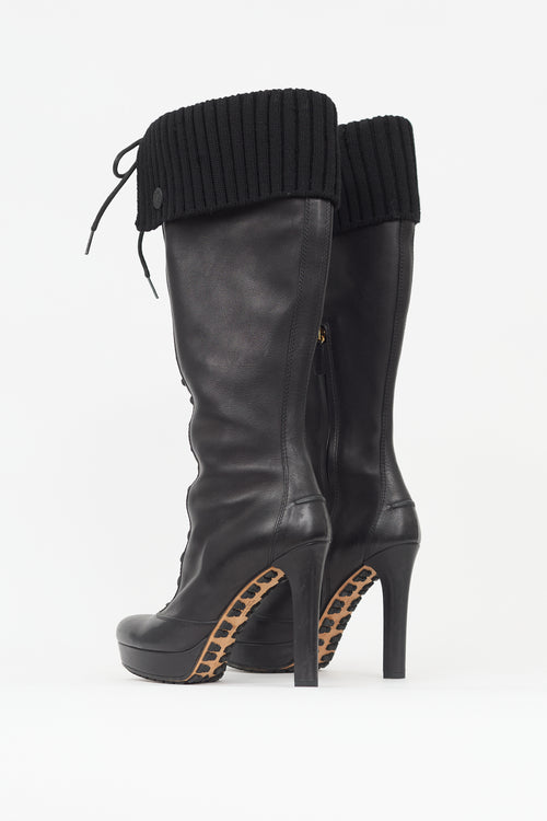 Gucci Leather Lace Up Boot
