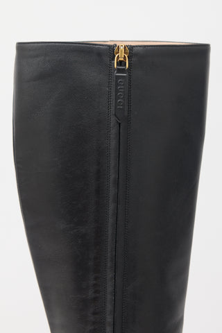Gucci Leather Platform Knee Boot