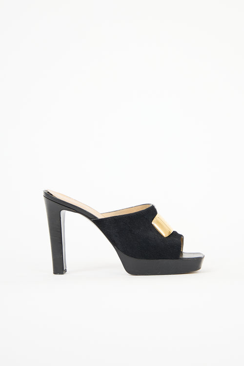 Gucci Leather Platform Mule