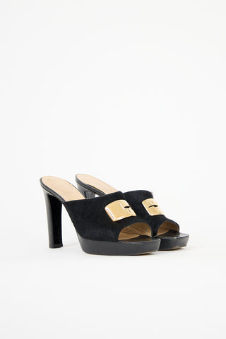 Gucci Leather Platform Mule