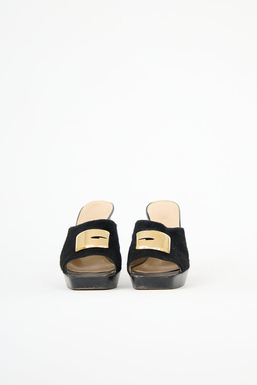 Gucci Leather Platform Mule