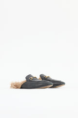 Gucci Leather & Fur Princetown Mule