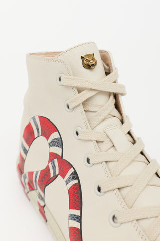 Gucci Leather Printed High Top Sneaker