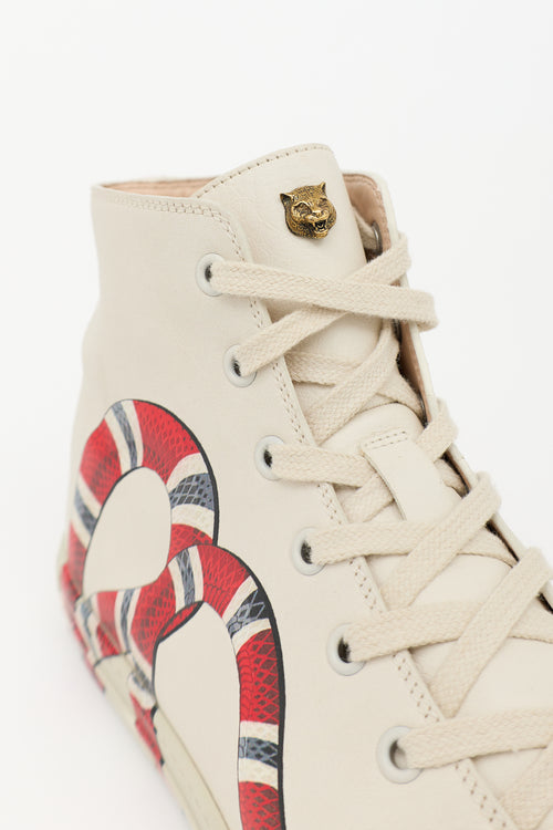 Gucci Leather Printed High Top Sneaker