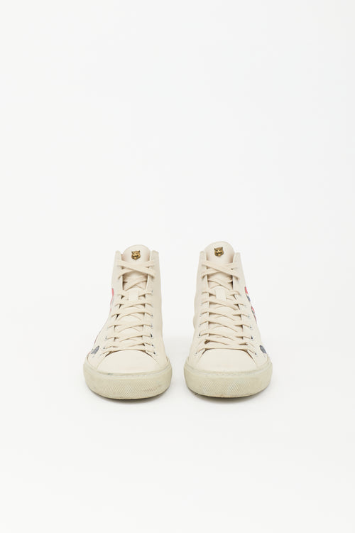 Gucci Leather Printed High Top Sneaker