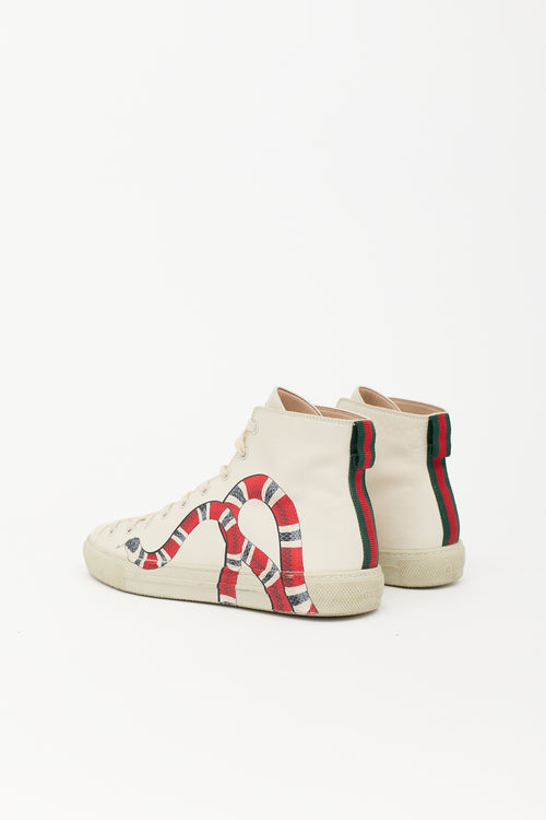 Gucci Leather Printed High Top Sneaker