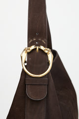 Gucci Leather Ribot Buckle Tote Bag