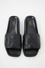 Gucci Leather Jumbo GG Slide
