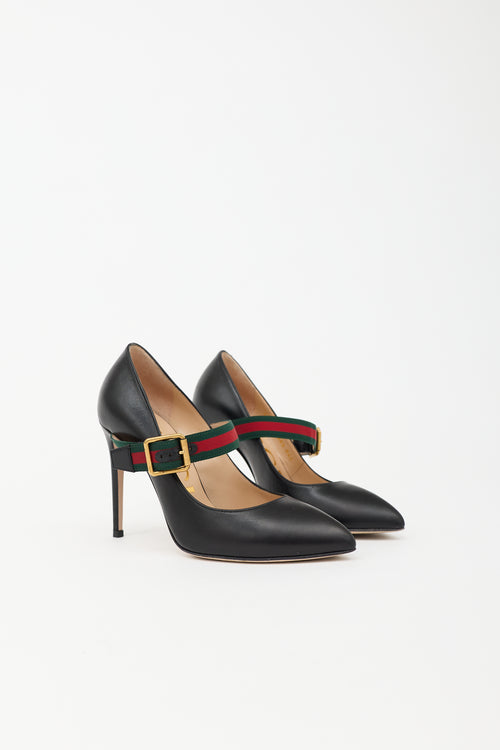 Gucci Leather Sylvie Mary Jane Pump