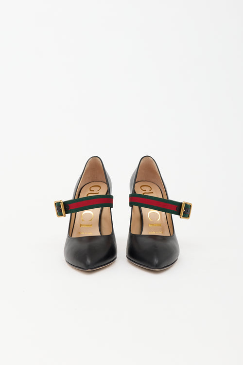 Gucci Leather Sylvie Mary Jane Pump