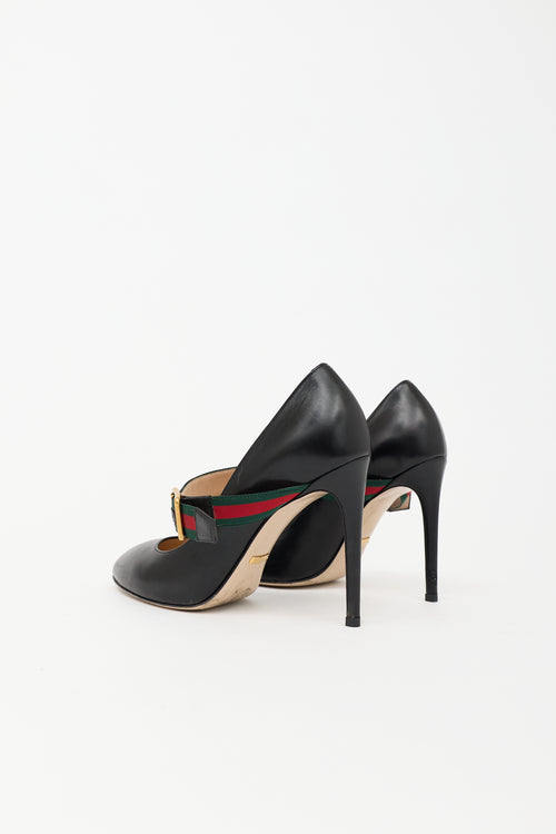 Gucci Leather Sylvie Mary Jane Pump