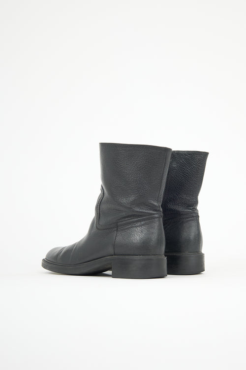 Gucci Leather Zip Ankle Boot