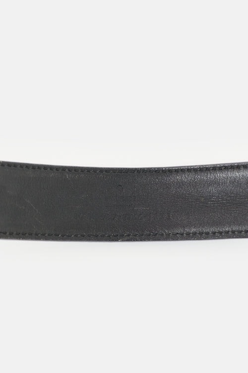 Gucci Leather & Canvas GG Belt