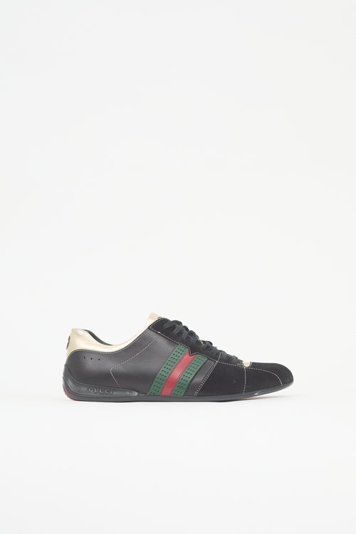 Gucci Leather & Suede Web Sneaker