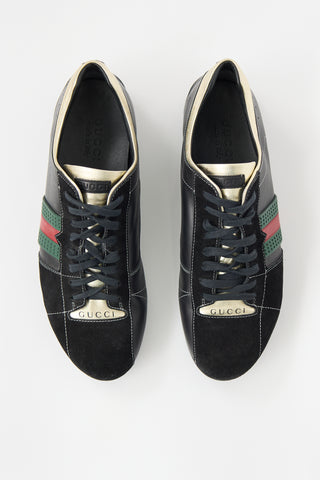 Gucci Leather & Suede Web Sneaker