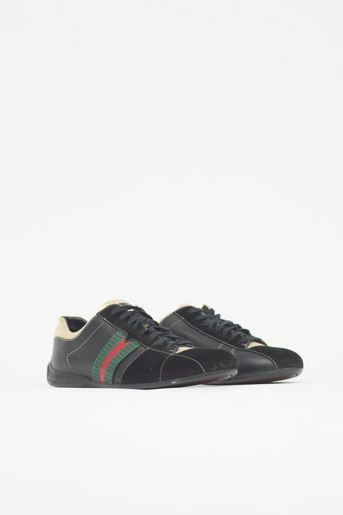 Gucci Leather & Suede Web Sneaker