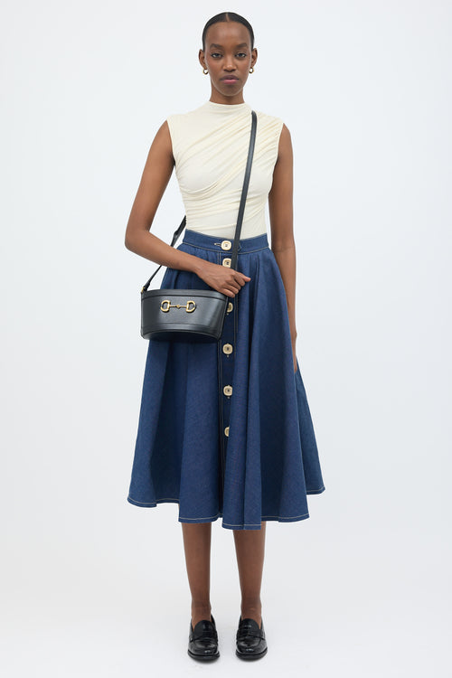 Gucci Leather 1955 Drawstring Bucket Bag