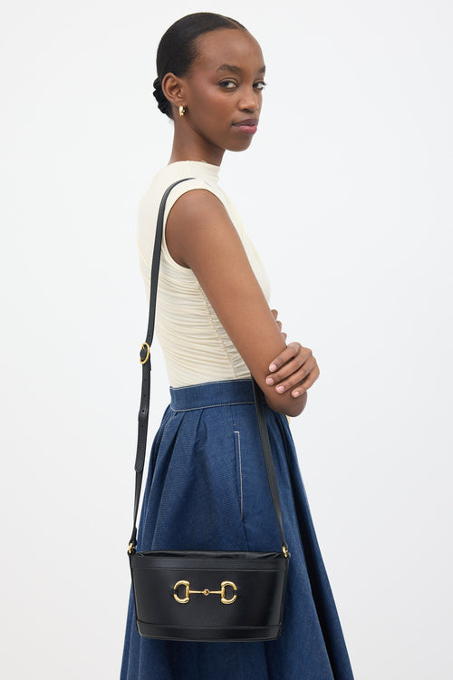 Gucci Leather 1955 Drawstring Bucket Bag