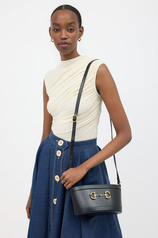 Gucci Leather 1955 Drawstring Bucket Bag