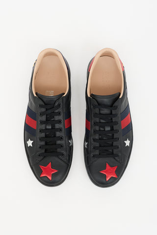 Gucci Leather Ace Web Sneaker