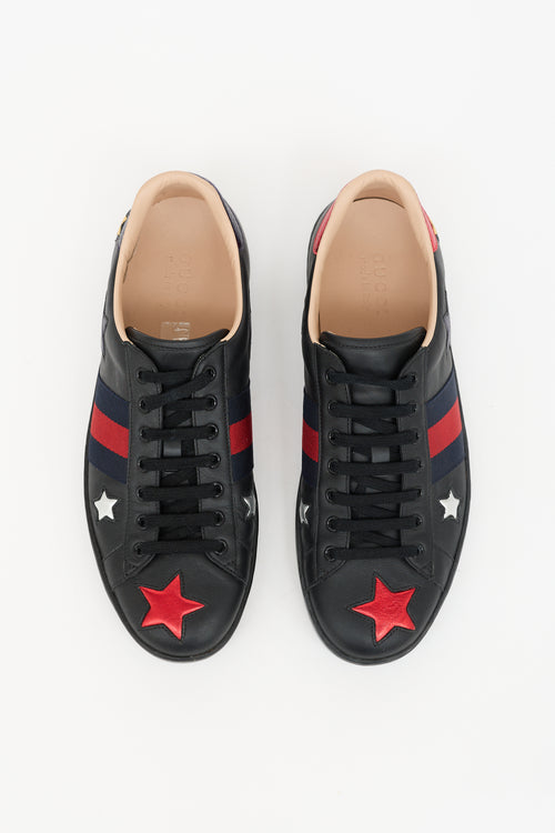 Gucci Leather Ace Web Sneaker