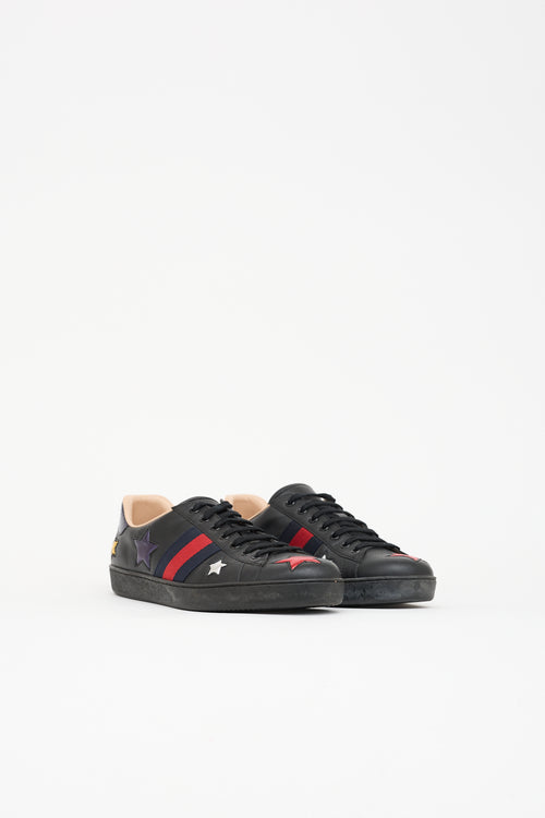 Gucci Leather Ace Web Sneaker