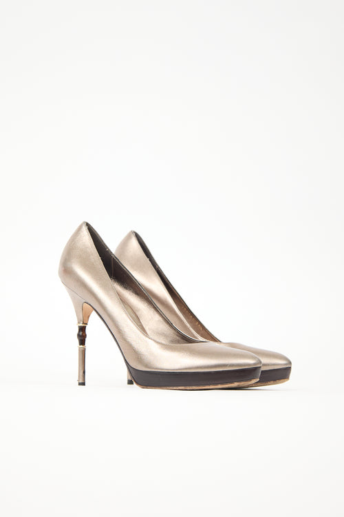 Gucci Leather Bamboo Pump
