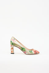 Gucci Leather Blooms Pump