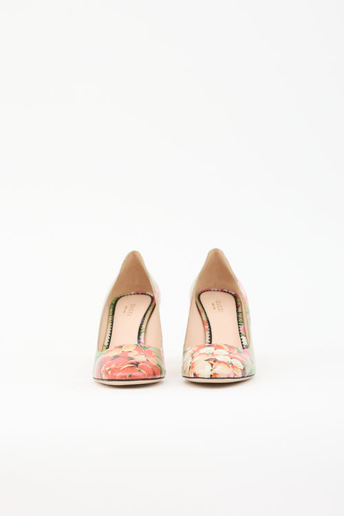Gucci Leather Blooms Pump
