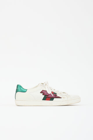 Gucci Leather Embellished Ace Sneaker