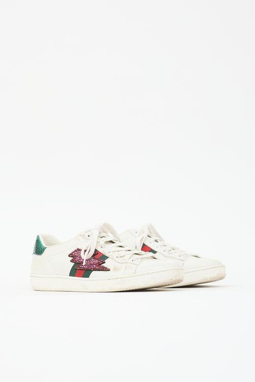 Gucci Leather Embellished Ace Sneaker