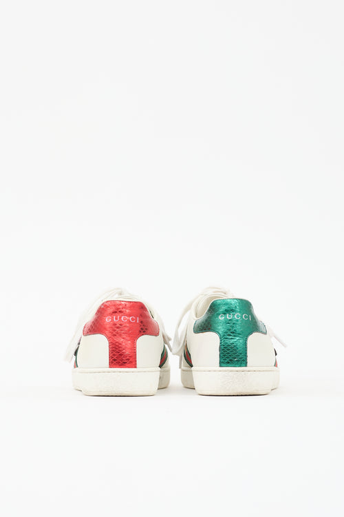 Gucci Leather Embellished Ace Sneaker