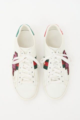Gucci Leather Embellished Ace Sneaker