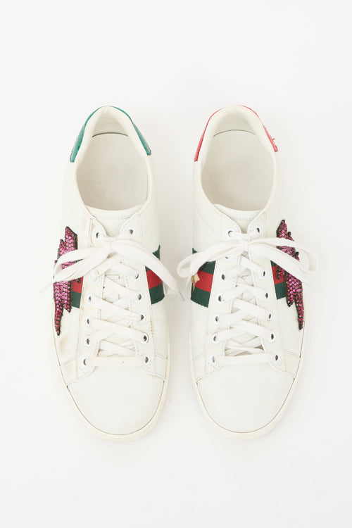 Gucci Leather Embellished Ace Sneaker